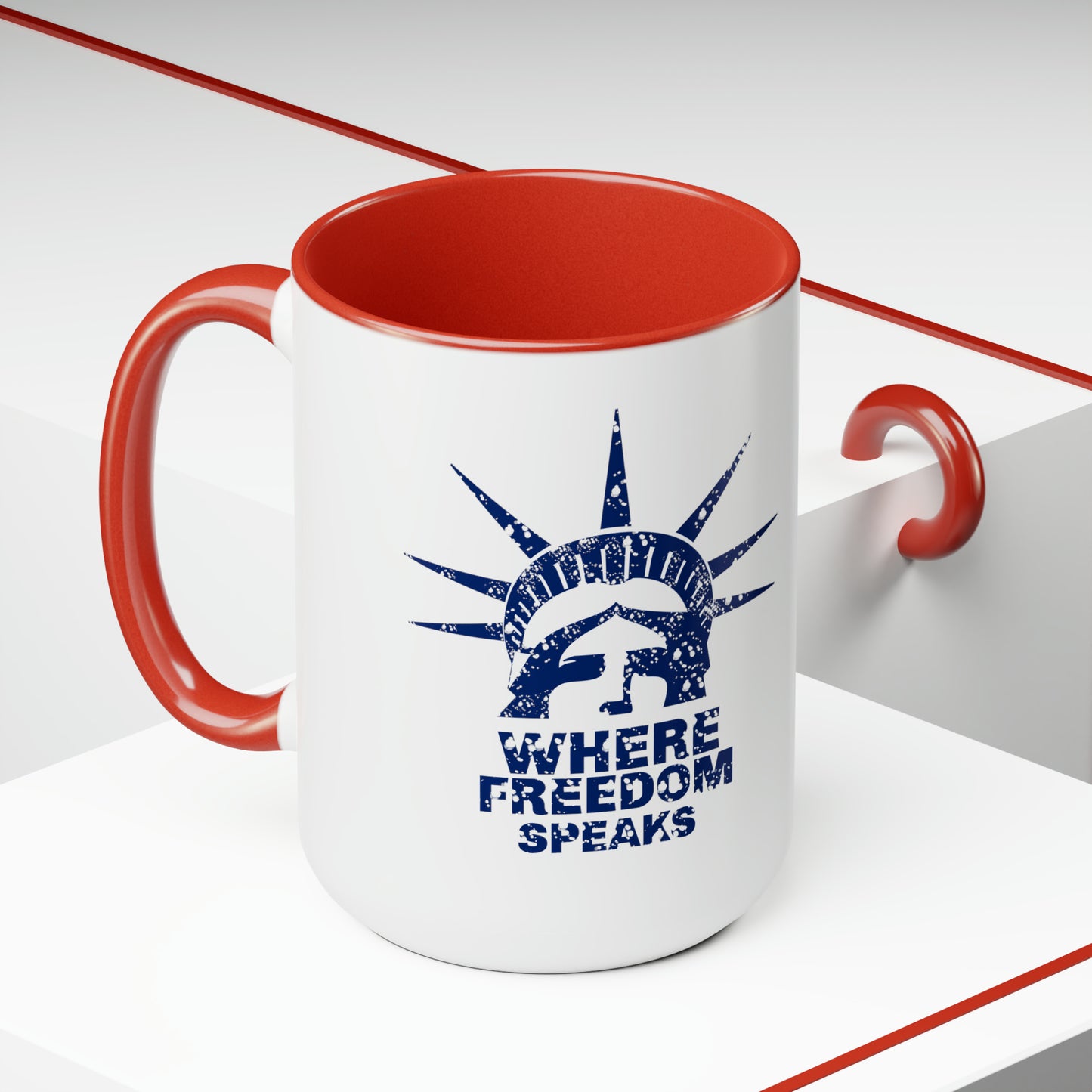 WFS Liberty Two-Tone Coffee Mugs, 15oz