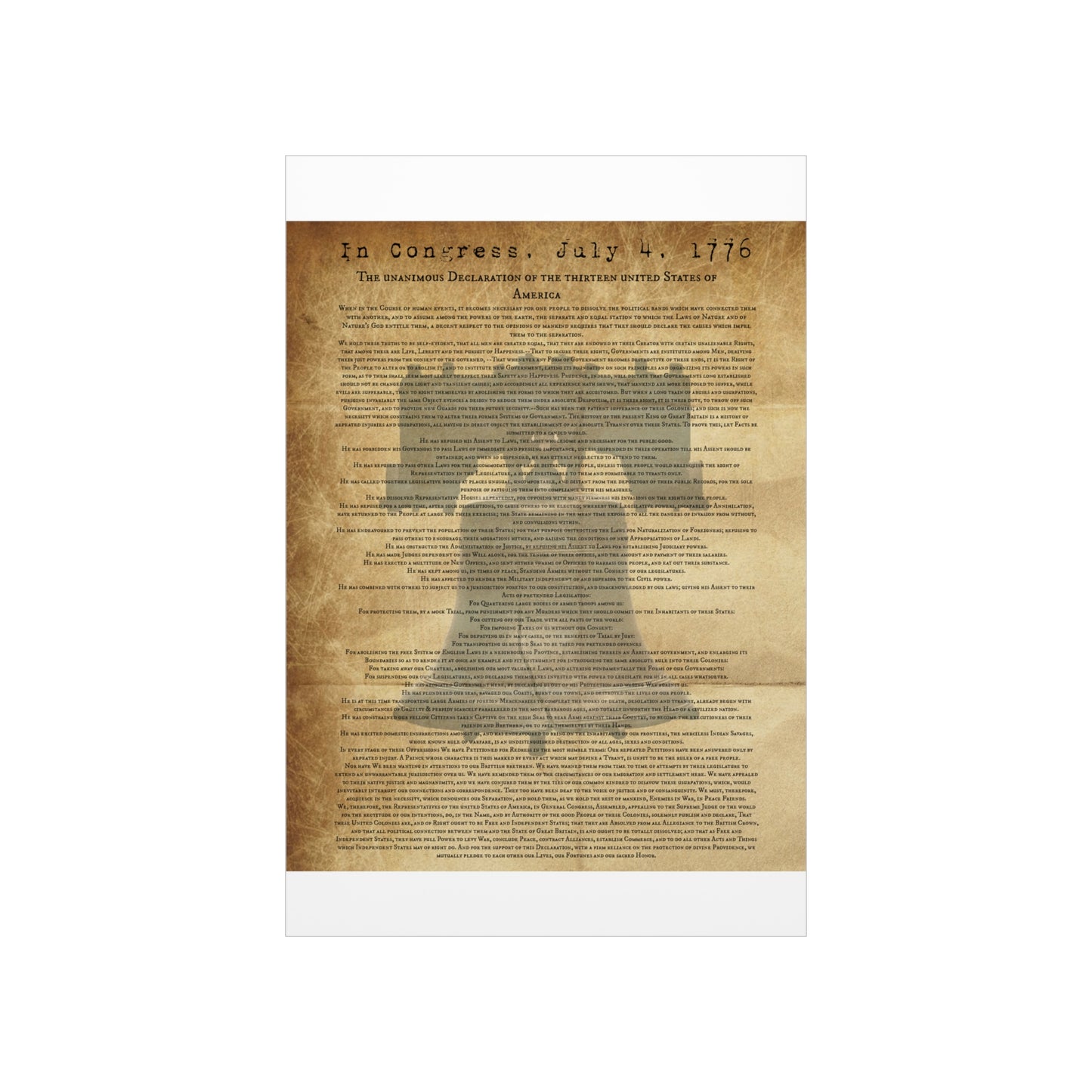 Declaration of Independence: Premium Matte Vertical Posters