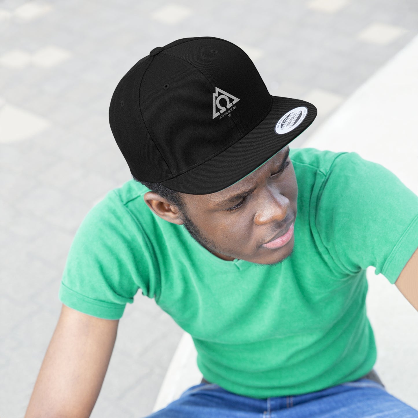 ALPHA OMEGA Unisex Flat Bill Hat
